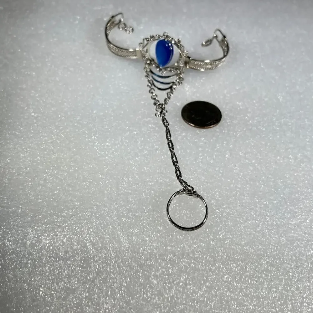 New Bracelet Ring Jewelry Accessory Deadstock Cats Eye Look Bead Costume Witchy